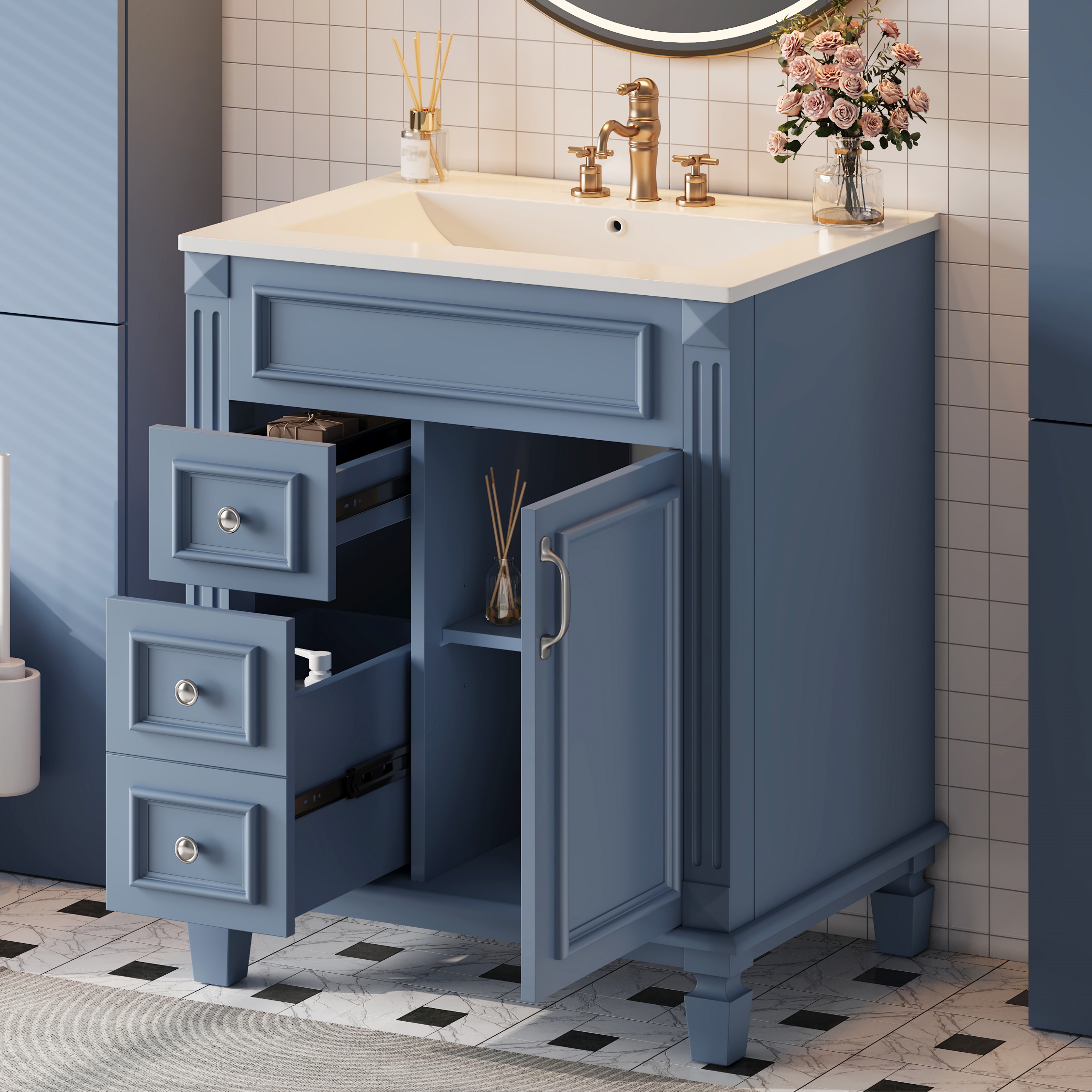 24 Bathroom Vanity Ceramic Sink