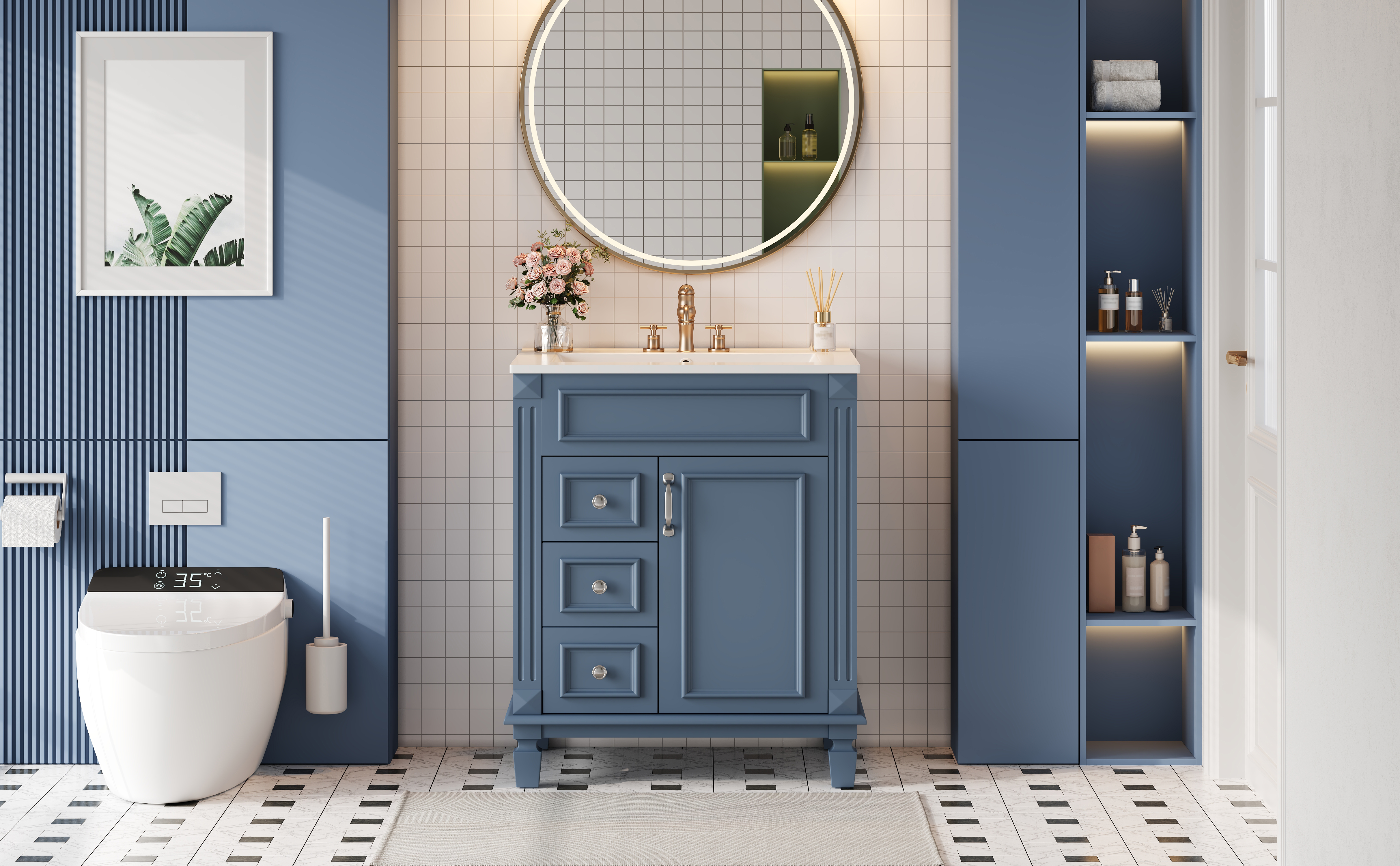 24 Bathroom Vanity Ceramic Sink