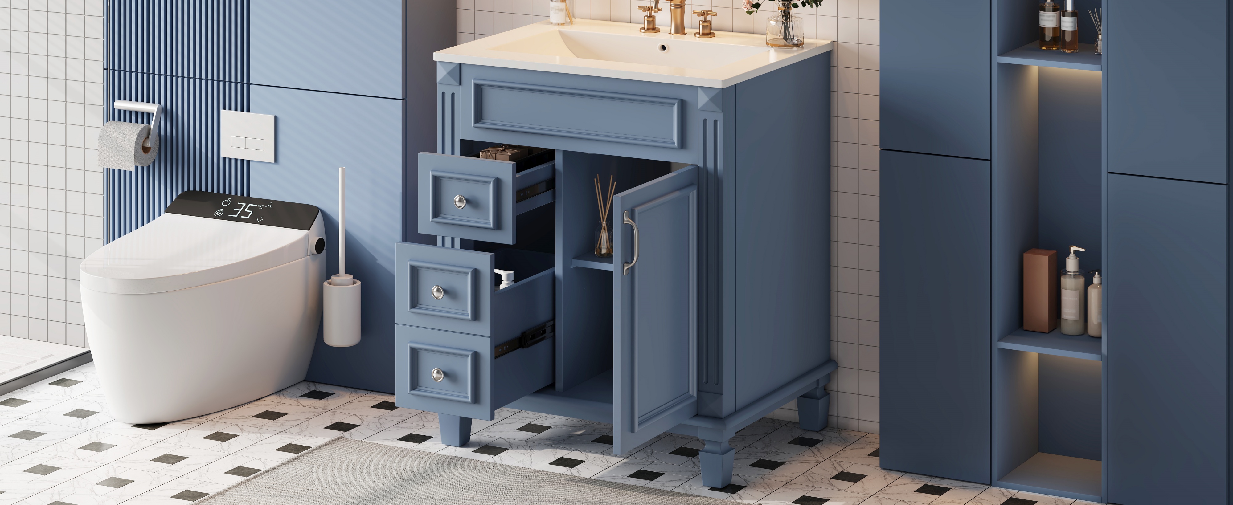 24 Bathroom Vanity Ceramic Sink