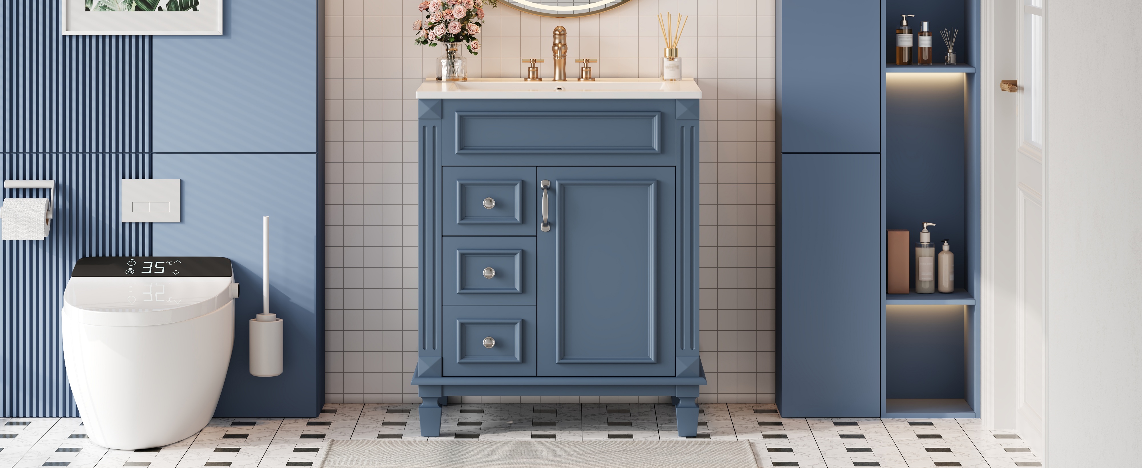 24 Bathroom Vanity Ceramic Sink