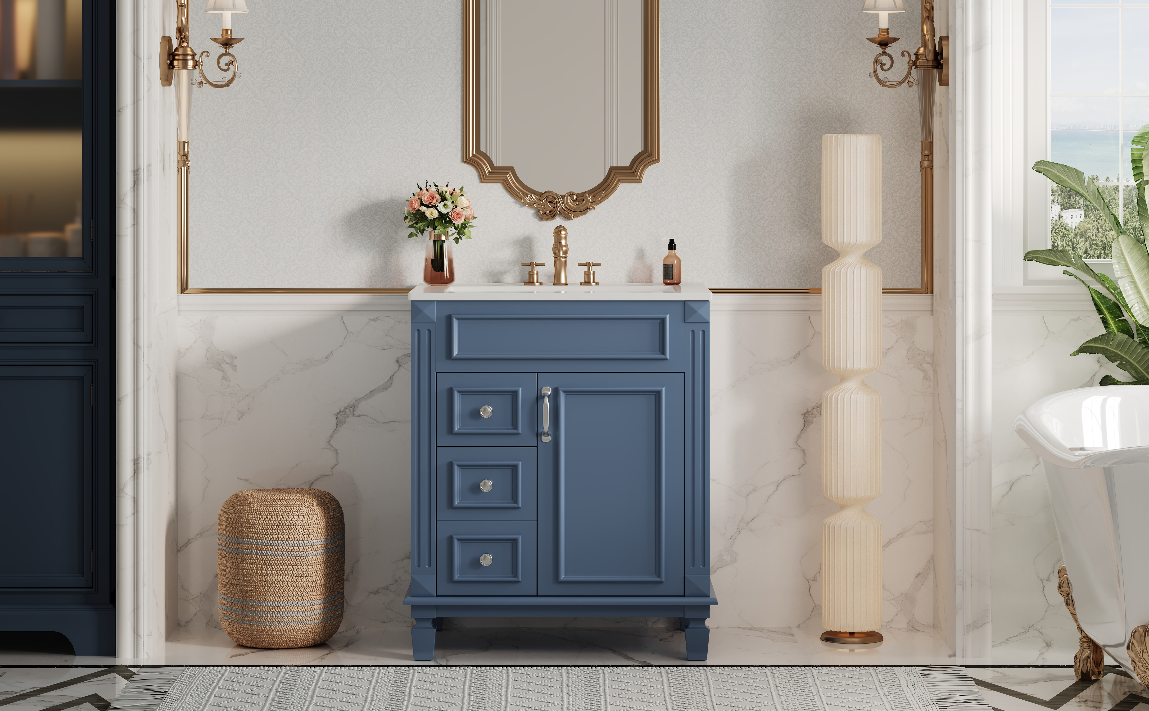 24 Bathroom Vanity Ceramic Sink