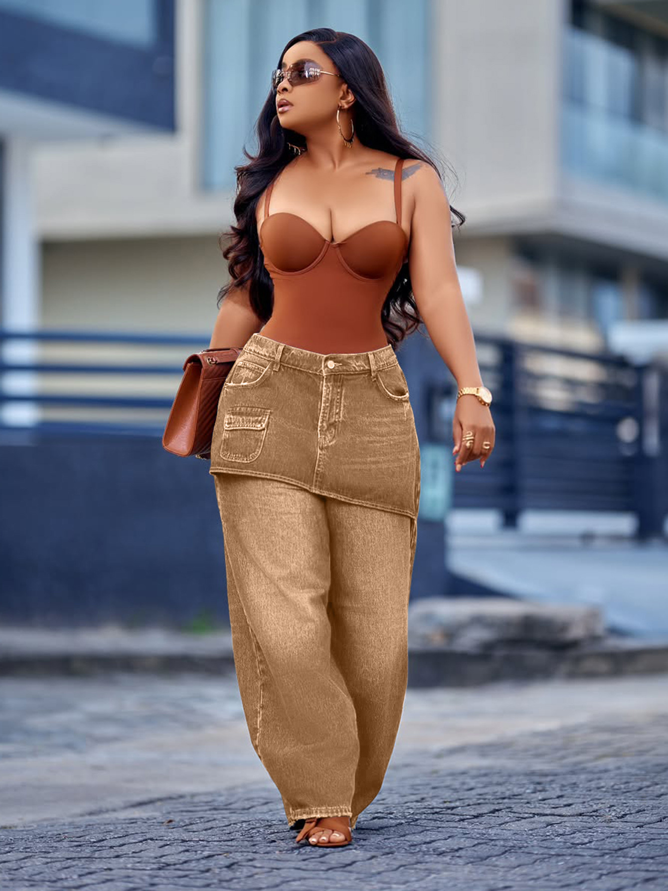 Retro Wide-Leg Denim Jeans