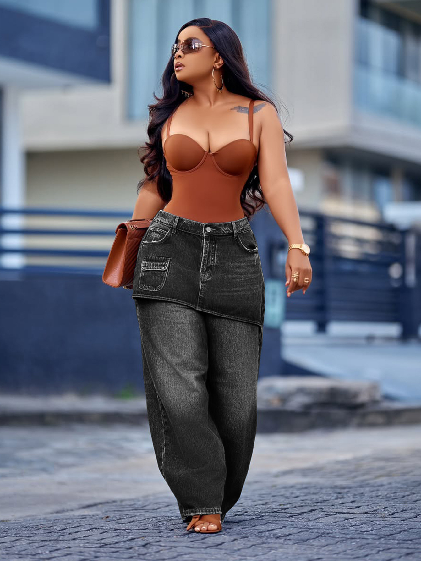 Retro Wide-Leg Denim Jeans