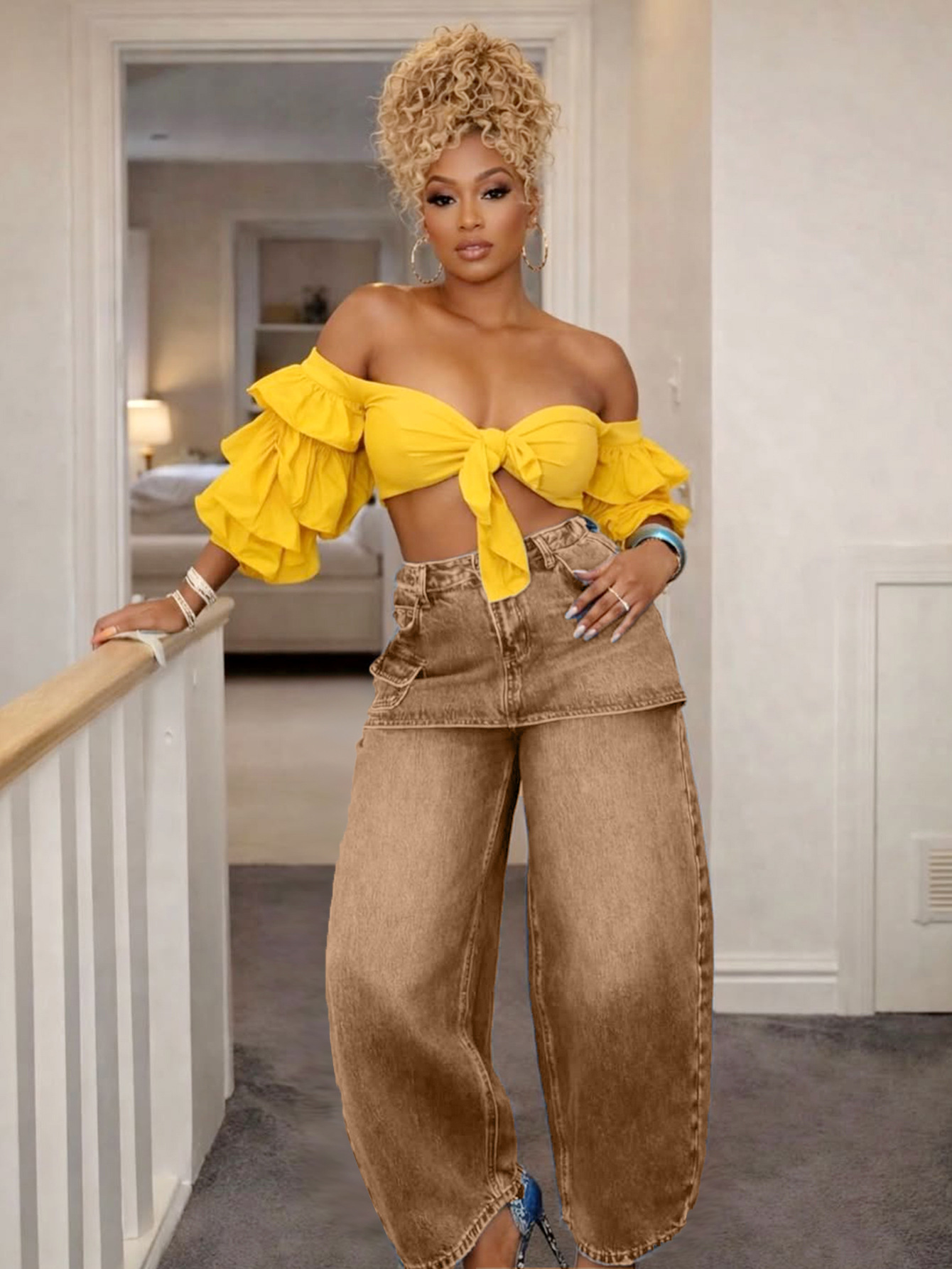 Retro Wide-Leg Denim Jeans