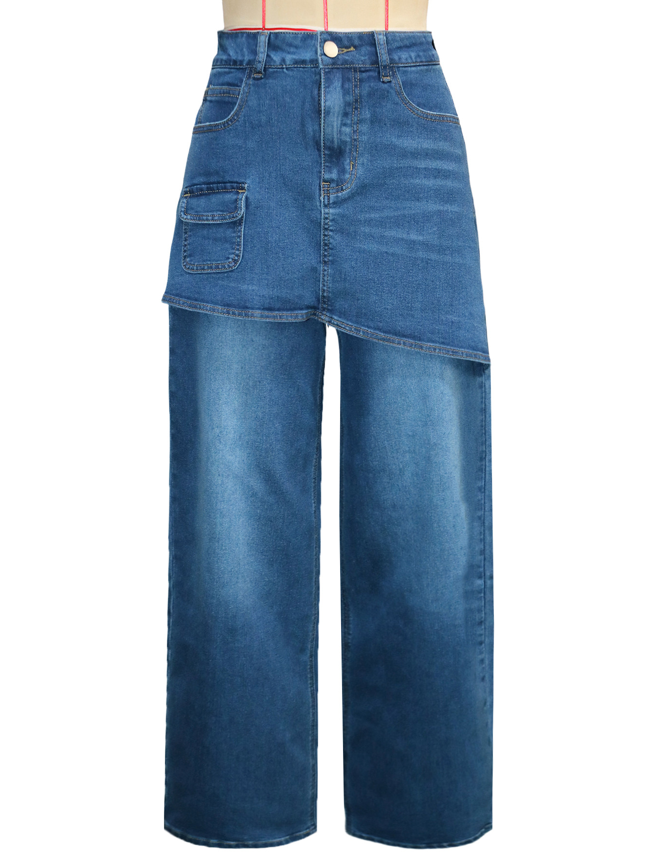 Retro Wide-Leg Denim Jeans