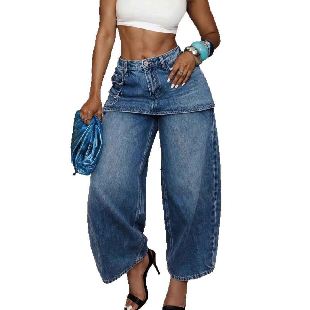 Retro Wide-Leg Denim Jeans