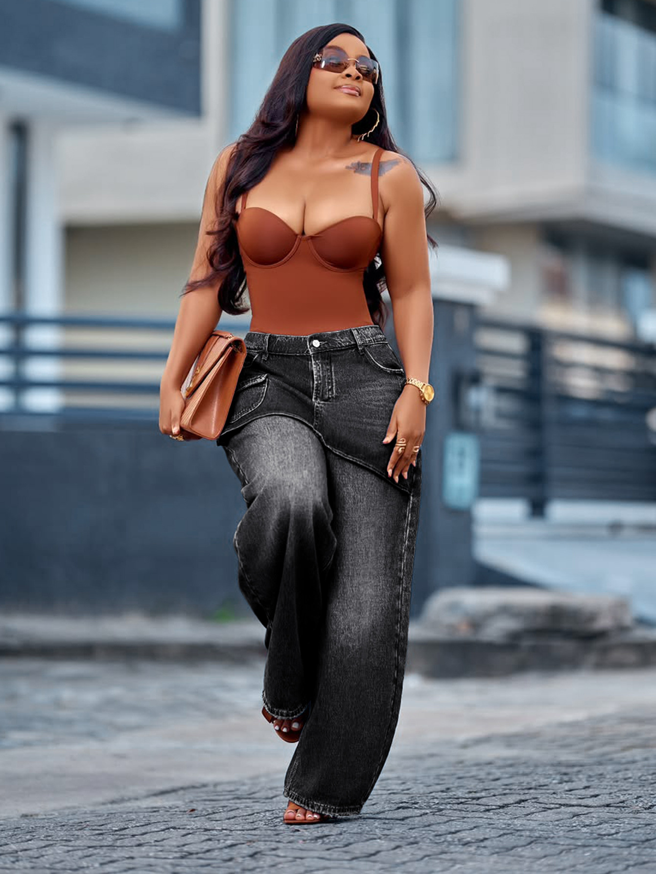 Retro Wide-Leg Denim Jeans