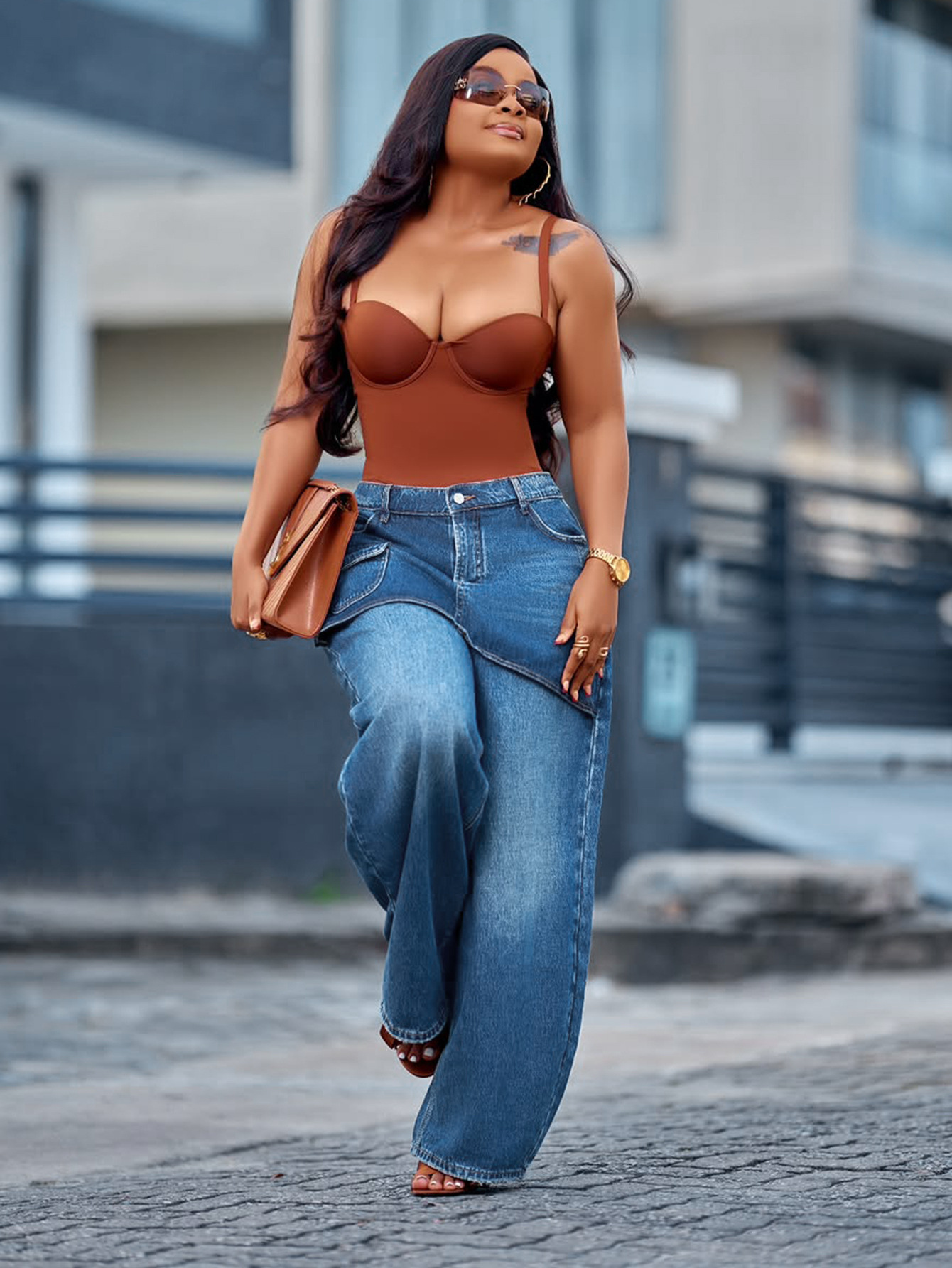Retro Wide-Leg Denim Jeans