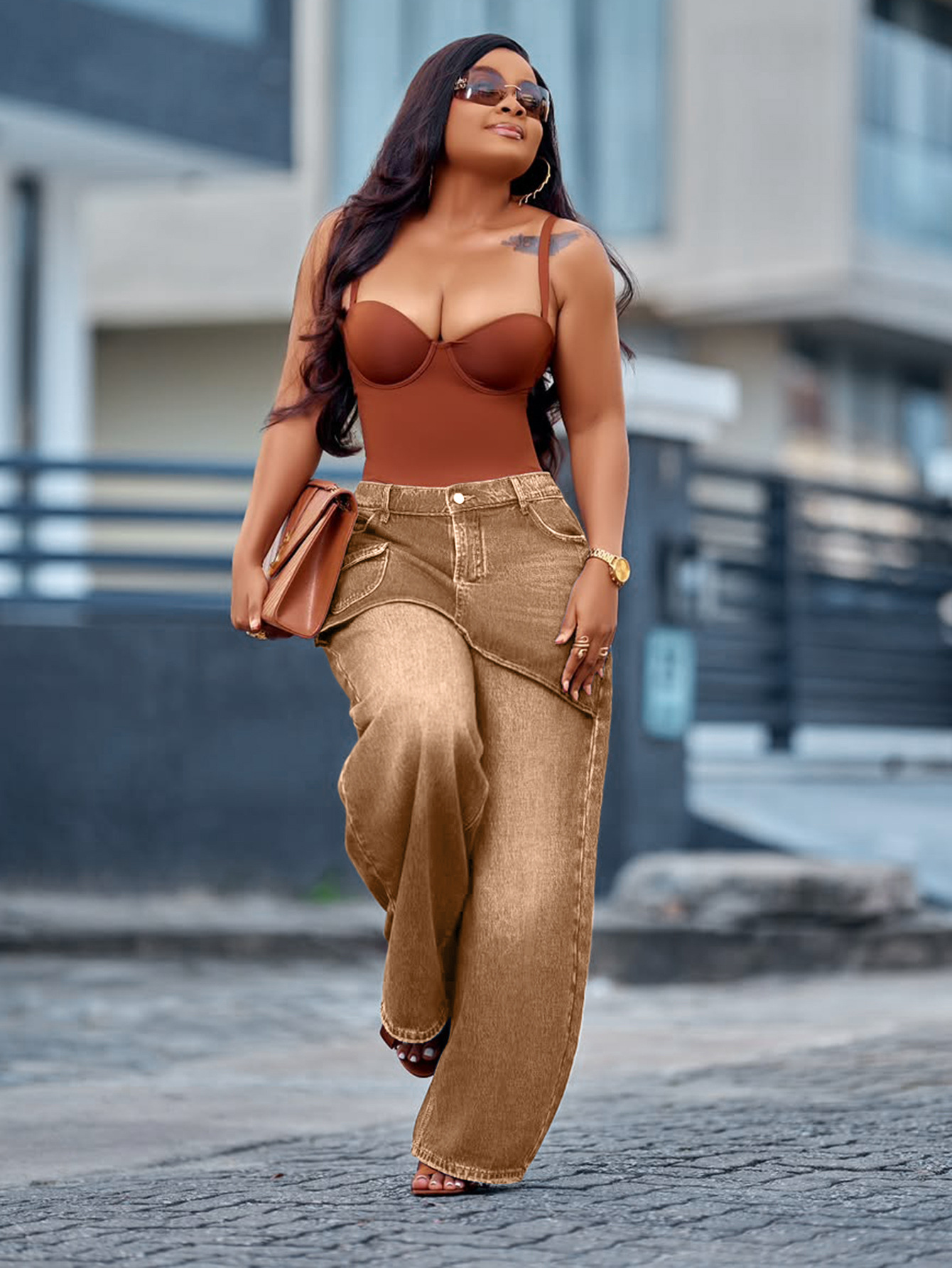 Retro Wide-Leg Denim Jeans