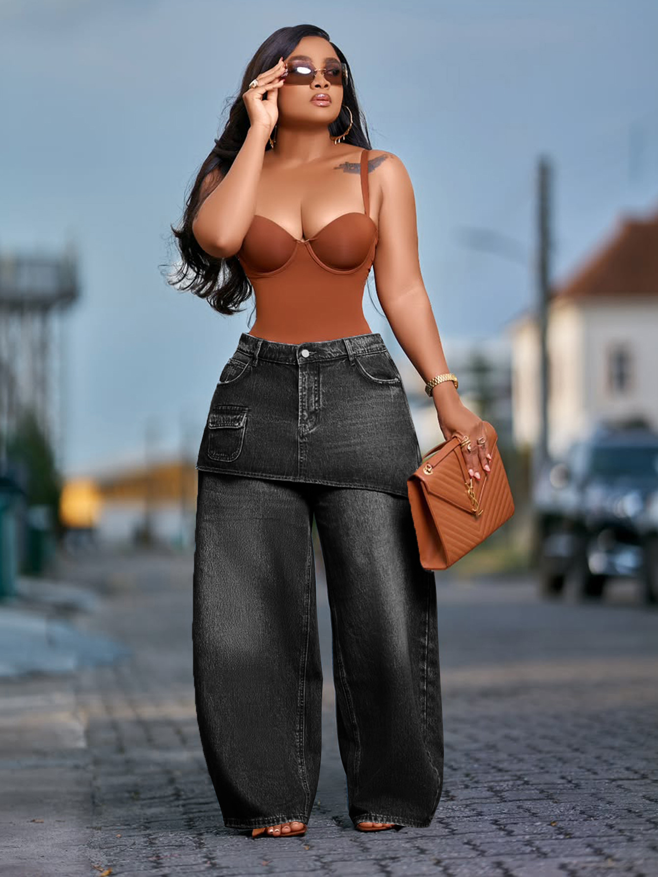 Retro Wide-Leg Denim Jeans