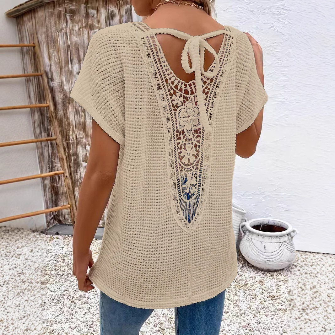 Womens Lace V-Neck T-Shirt