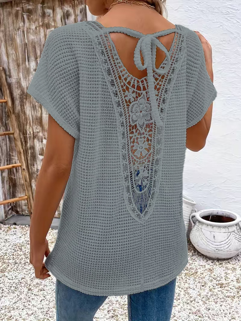 Womens Lace V-Neck T-Shirt