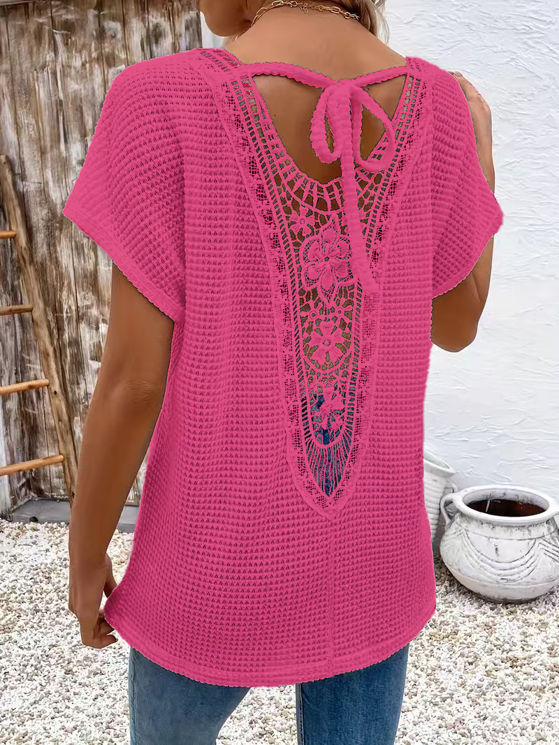 Womens Lace V-Neck T-Shirt