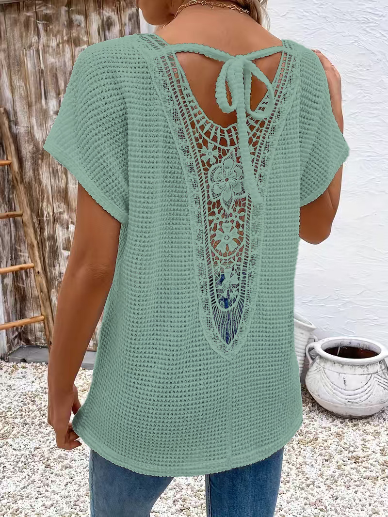 Womens Lace V-Neck T-Shirt