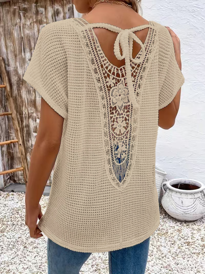 Womens Lace V-Neck T-Shirt