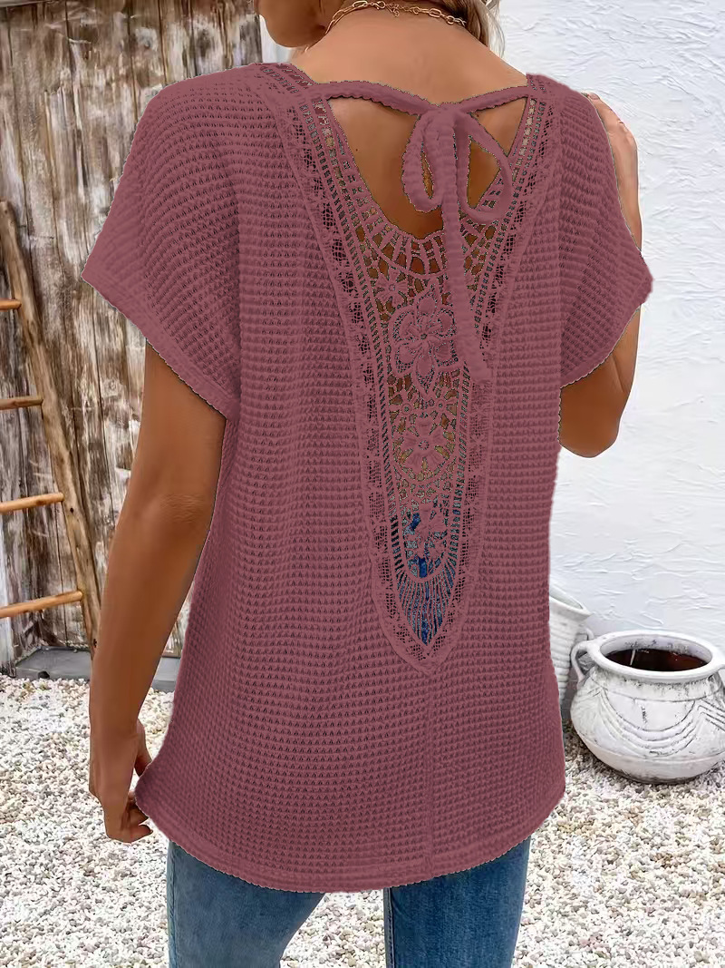 Womens Lace V-Neck T-Shirt