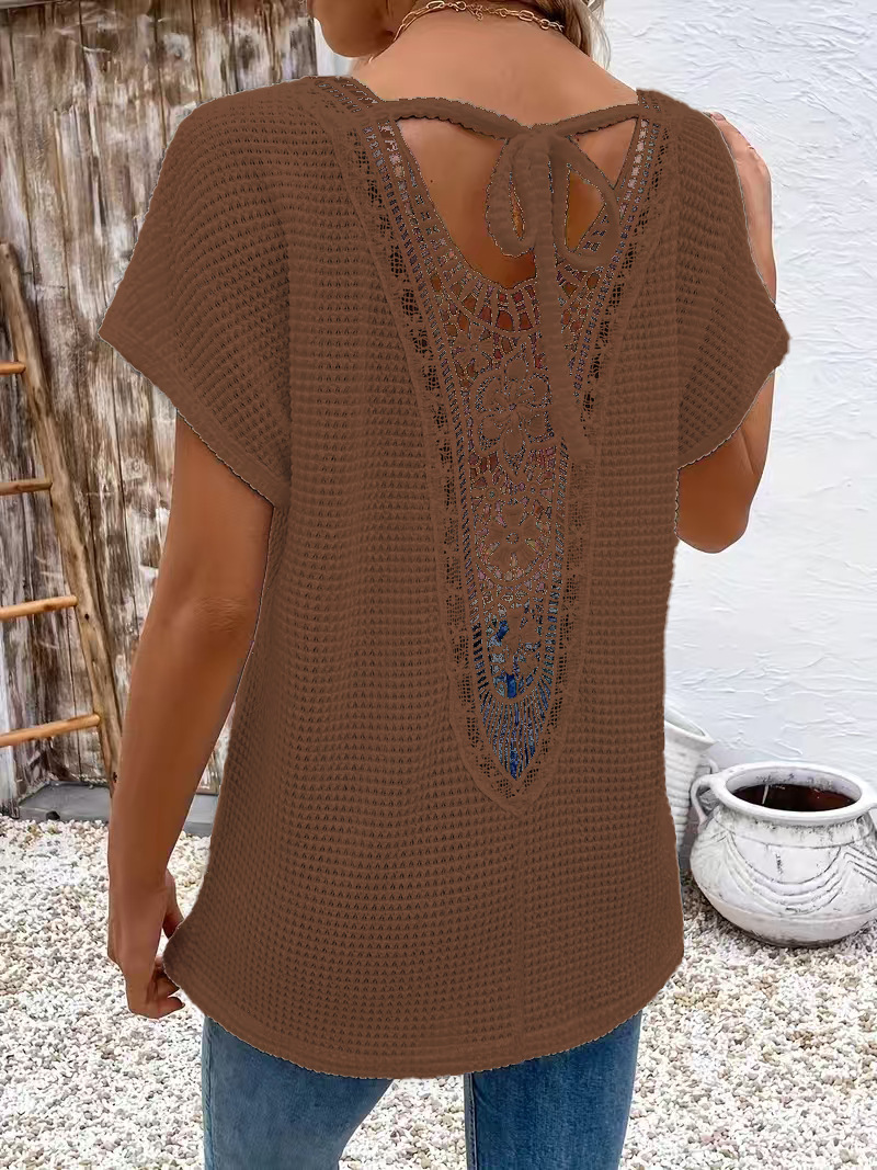 Womens Lace V-Neck T-Shirt