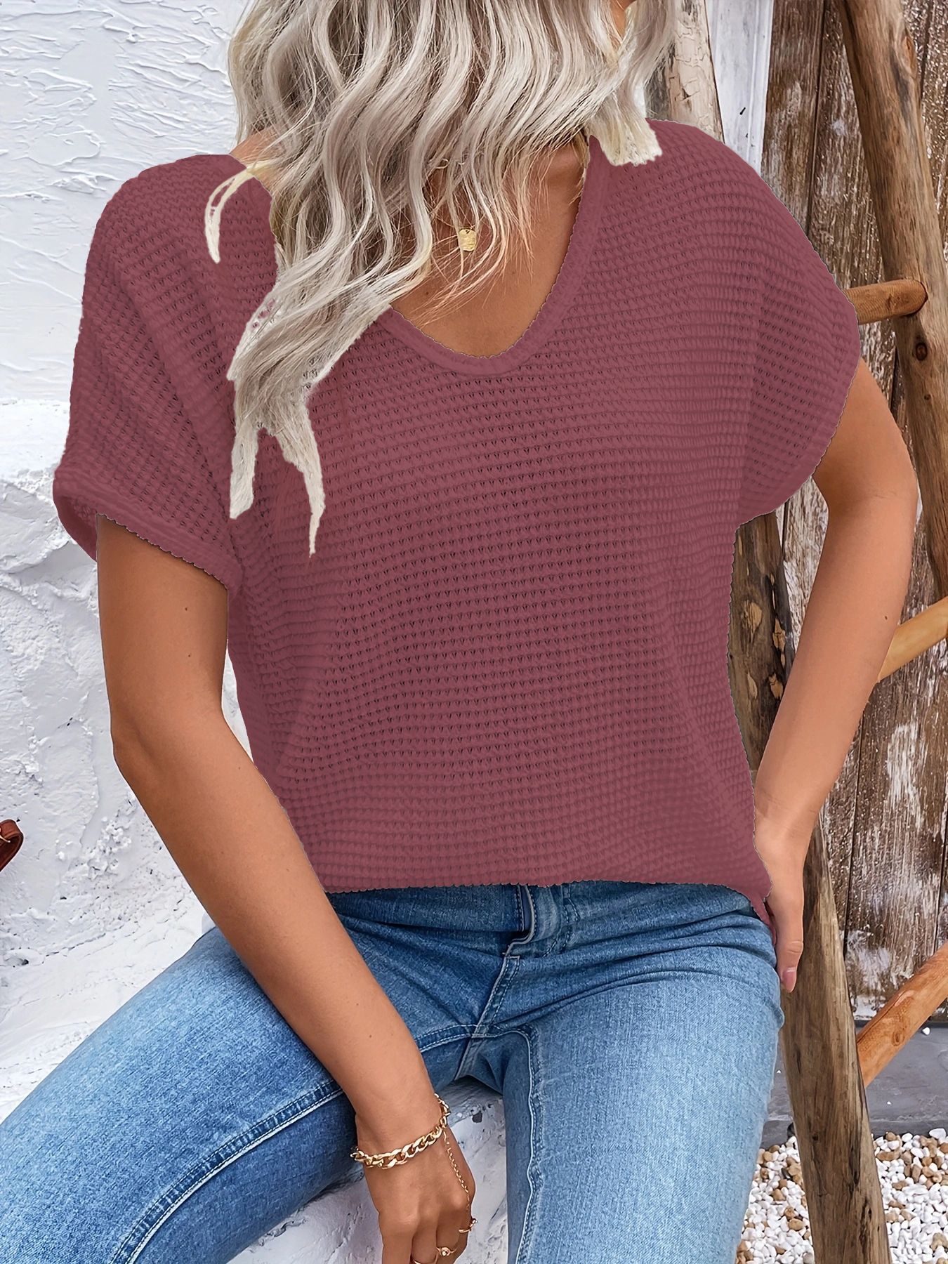Womens Lace V-Neck T-Shirt