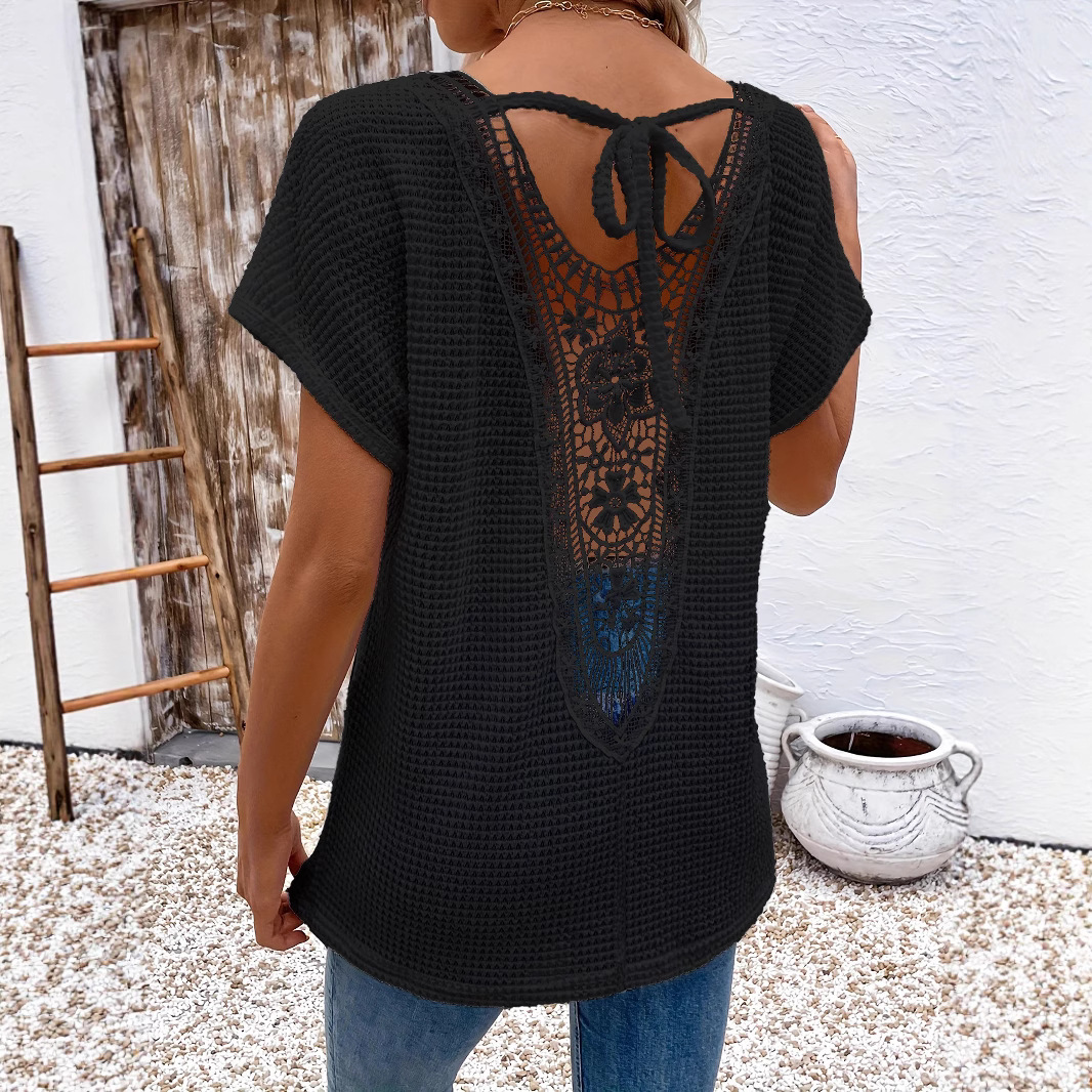 Womens Lace V-Neck T-Shirt