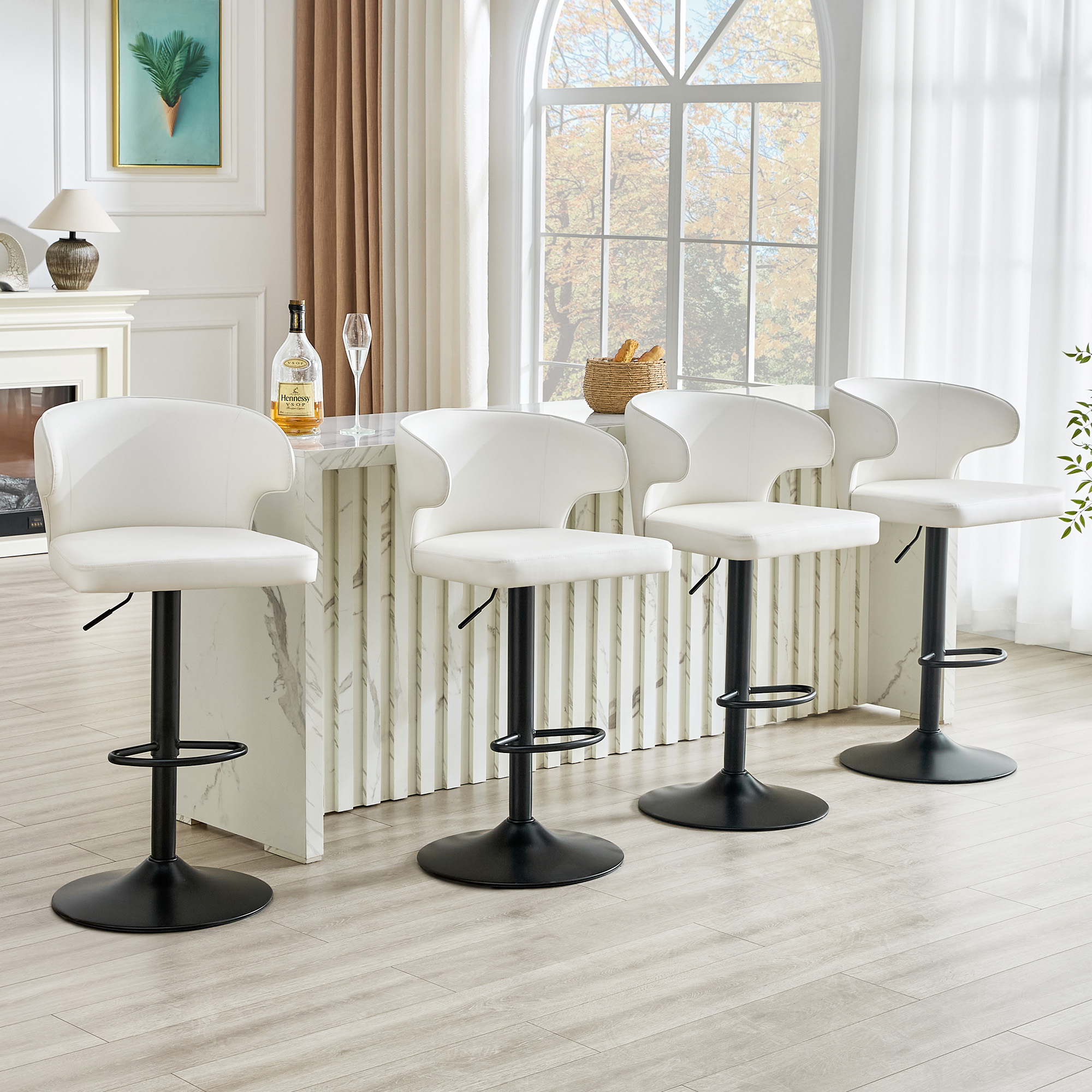 Bar Chair, Rotating Adjustable with PU Leather