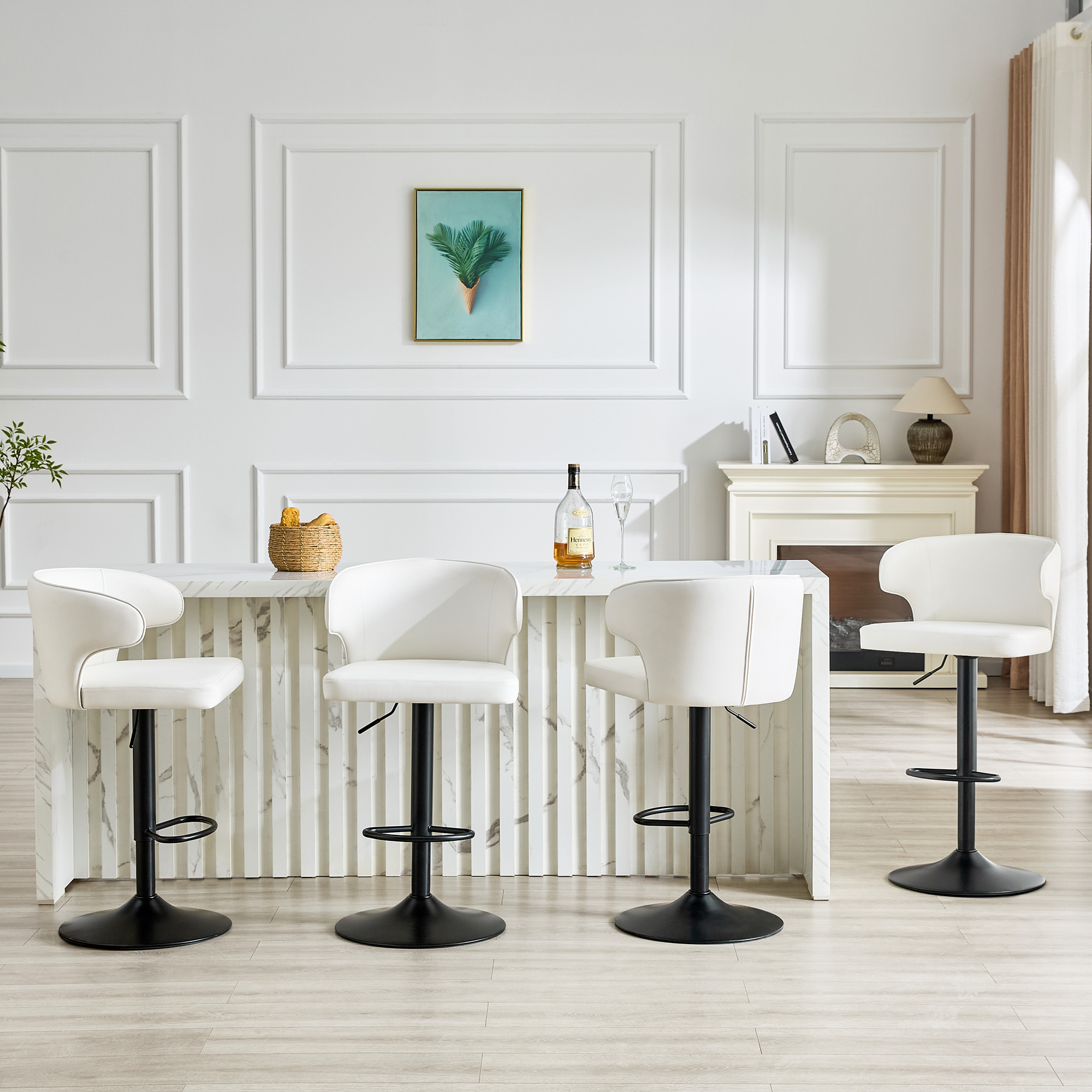 Bar Chair, Rotating Adjustable with PU Leather