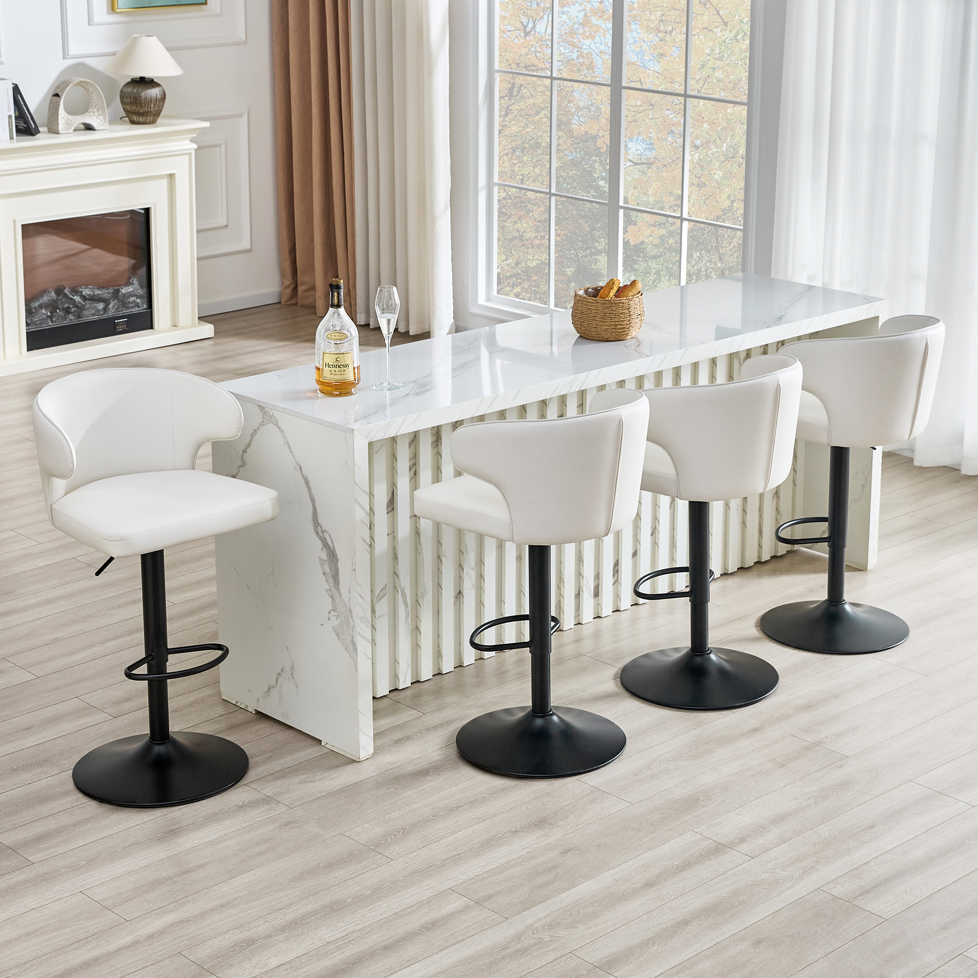 Bar Chair, Rotating Adjustable with PU Leather