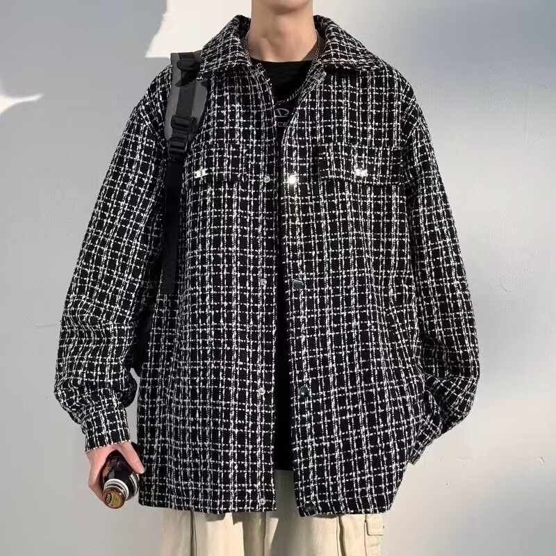 Mens Lapel Jacket Fashionable Casual Oversized