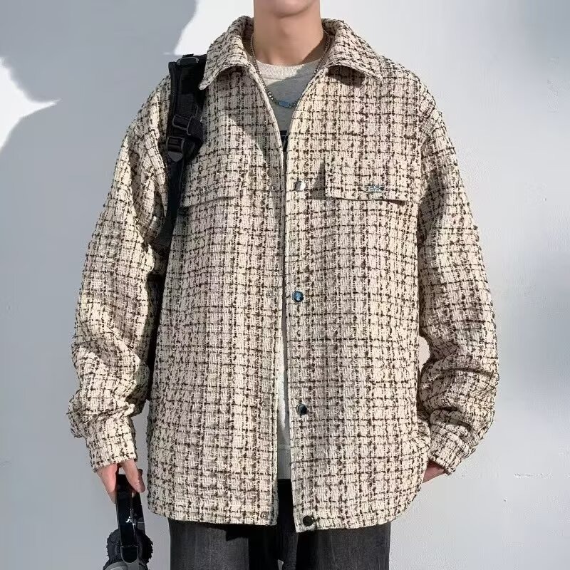 Mens Lapel Jacket Fashionable Casual Oversized