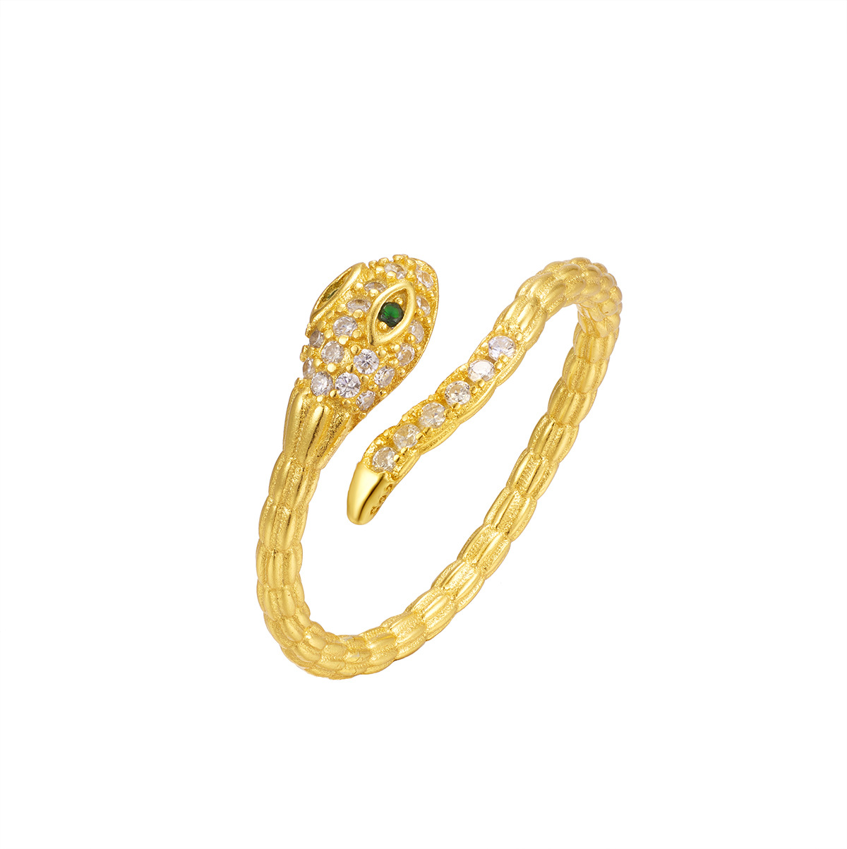S925 Sterling Silver Gold Plated Snake Ring