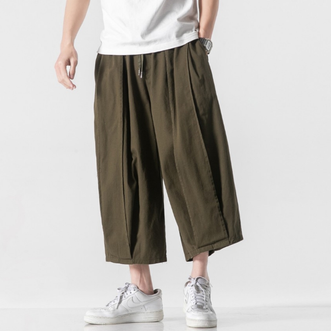 Mens Cropped Japanese-style Pants