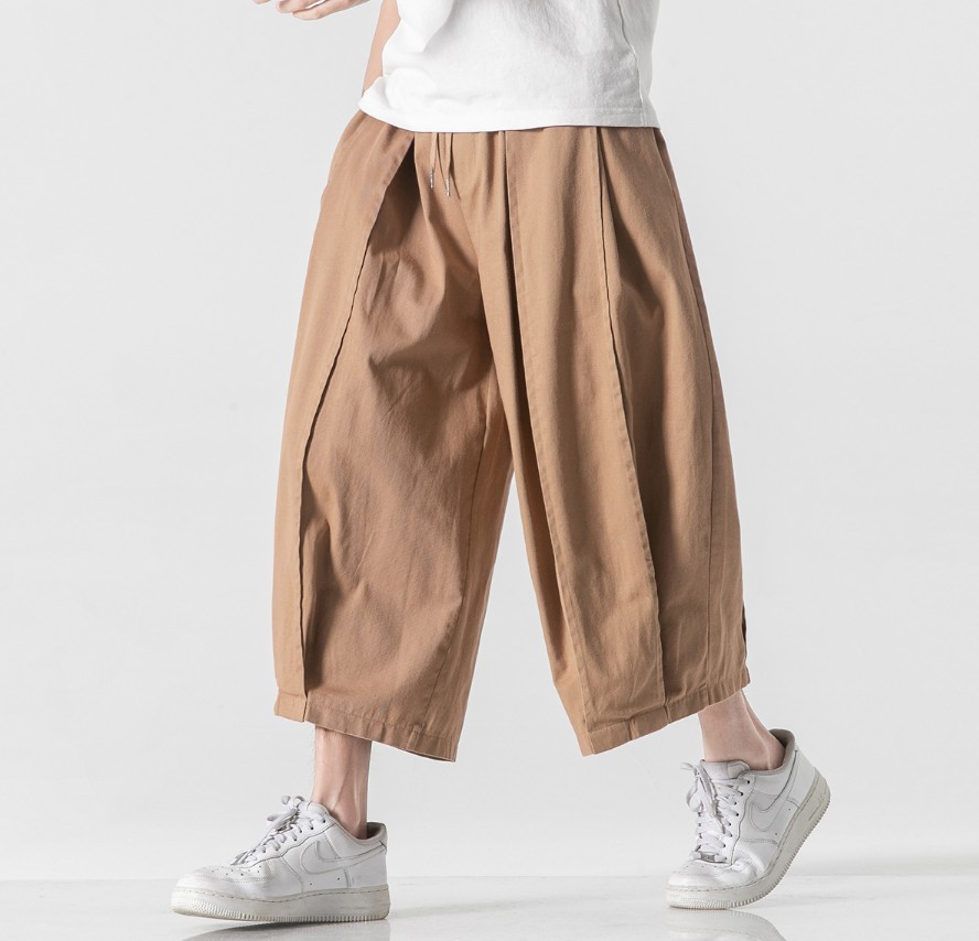 Mens Cropped Japanese-style Pants