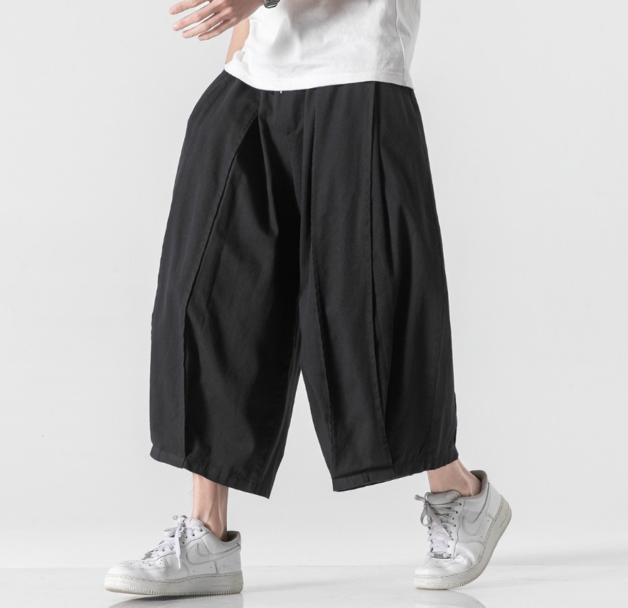 Mens Cropped Japanese-style Pants