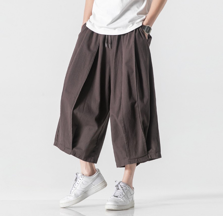 Mens Cropped Japanese-style Pants