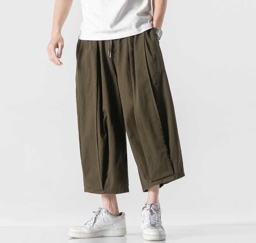 Mens Cropped Japanese-style Pants