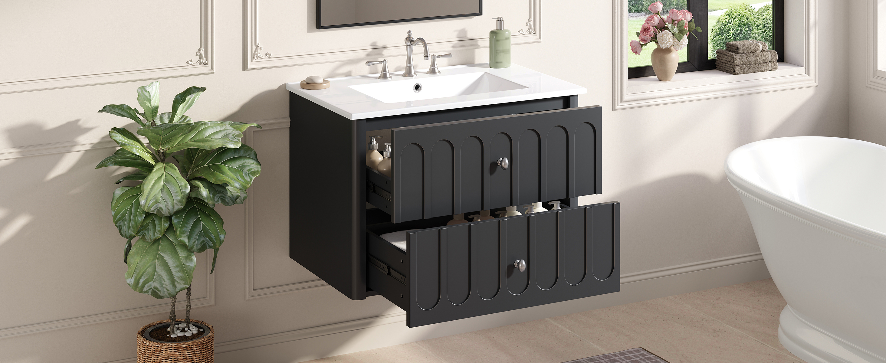 Modern Floating Bathroom Vanity 30inch