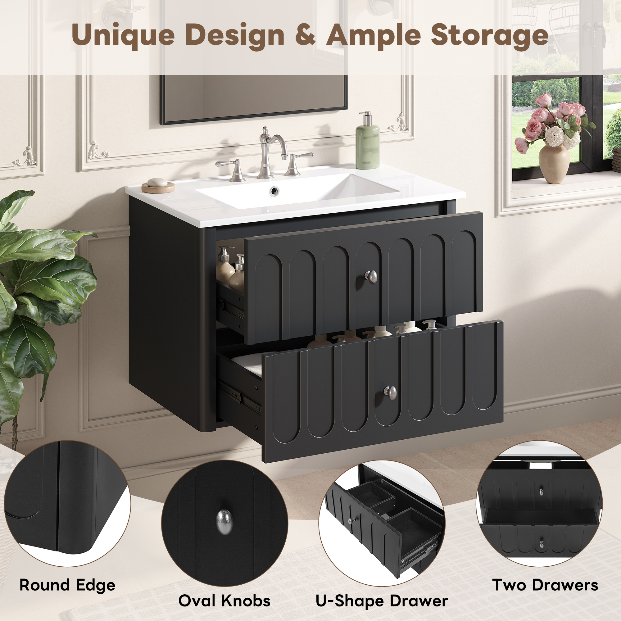 Modern Floating Bathroom Vanity 30inch