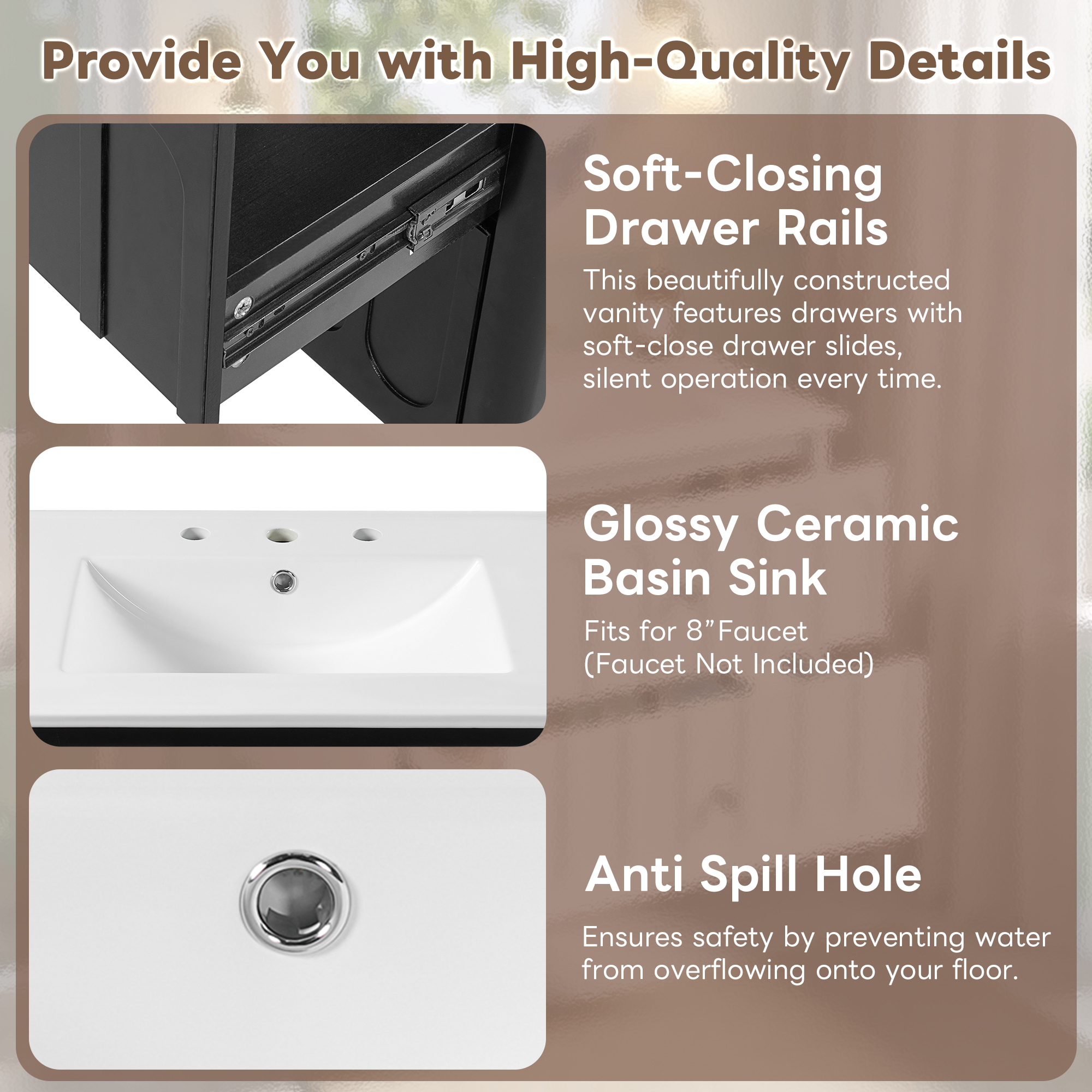 Modern Floating Bathroom Vanity 30inch