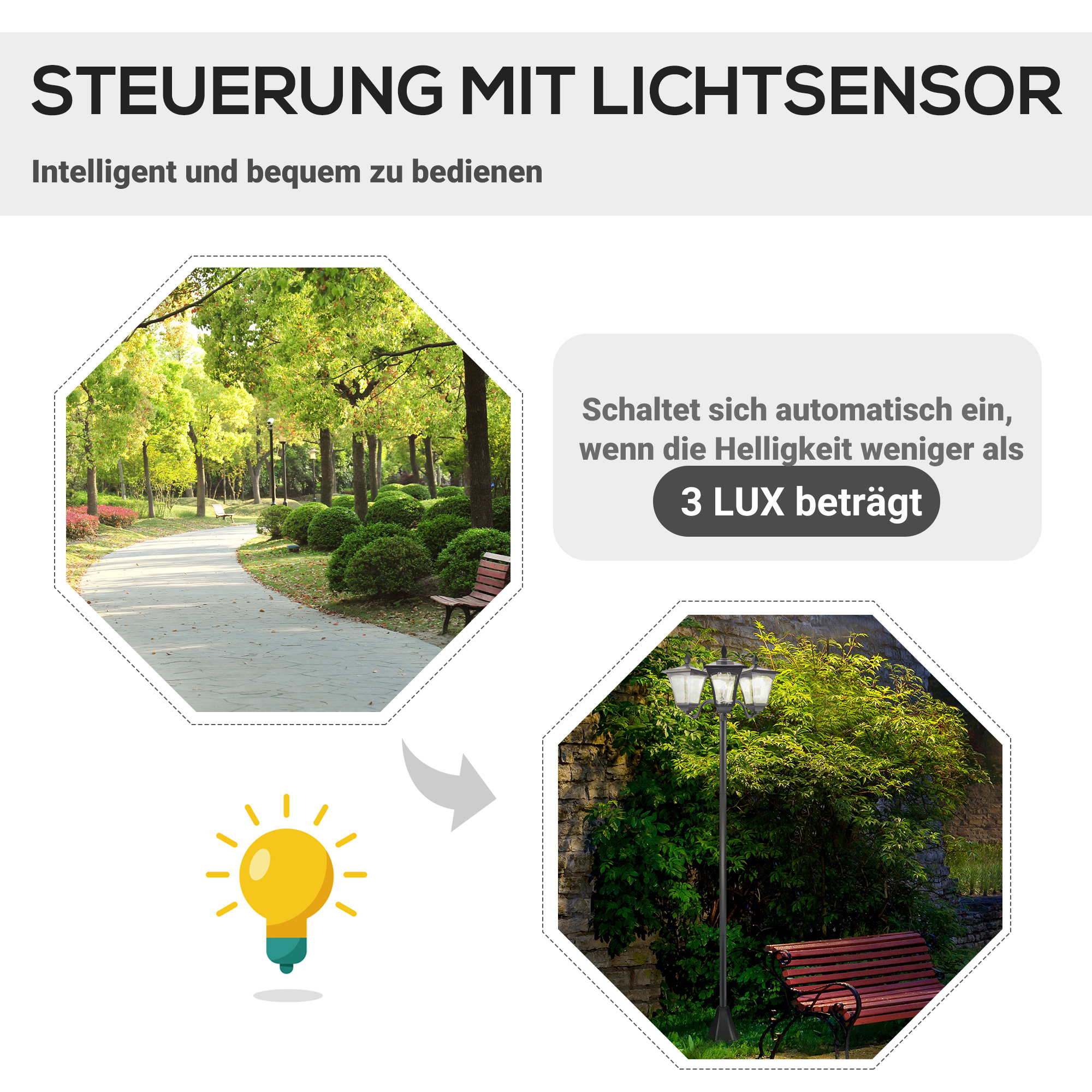 Solar Gartenlaterne Edelstahl LED