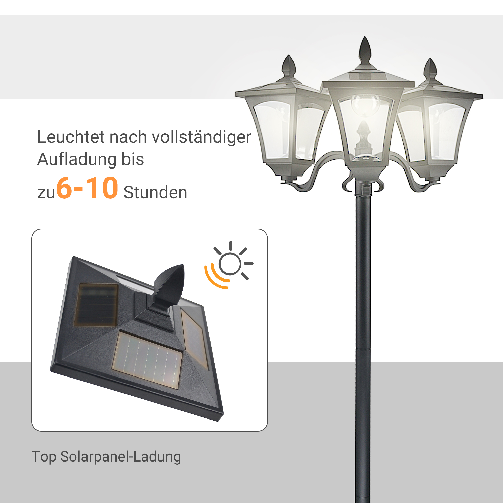 Solar Gartenlaterne Edelstahl LED