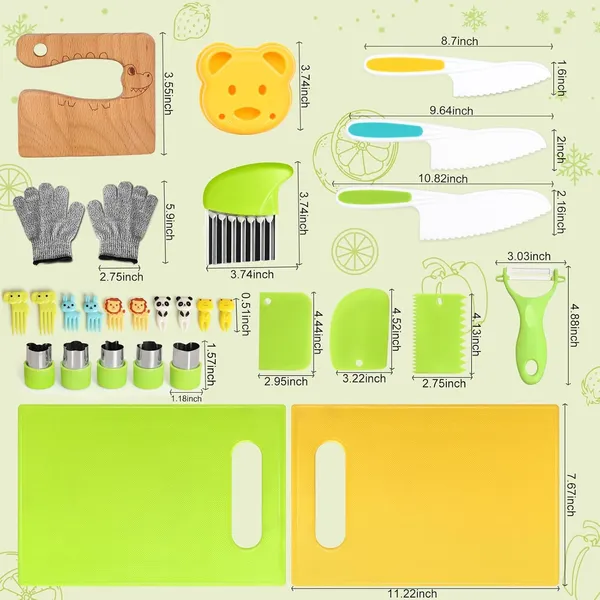 Kids Knife Set With Cutting Board