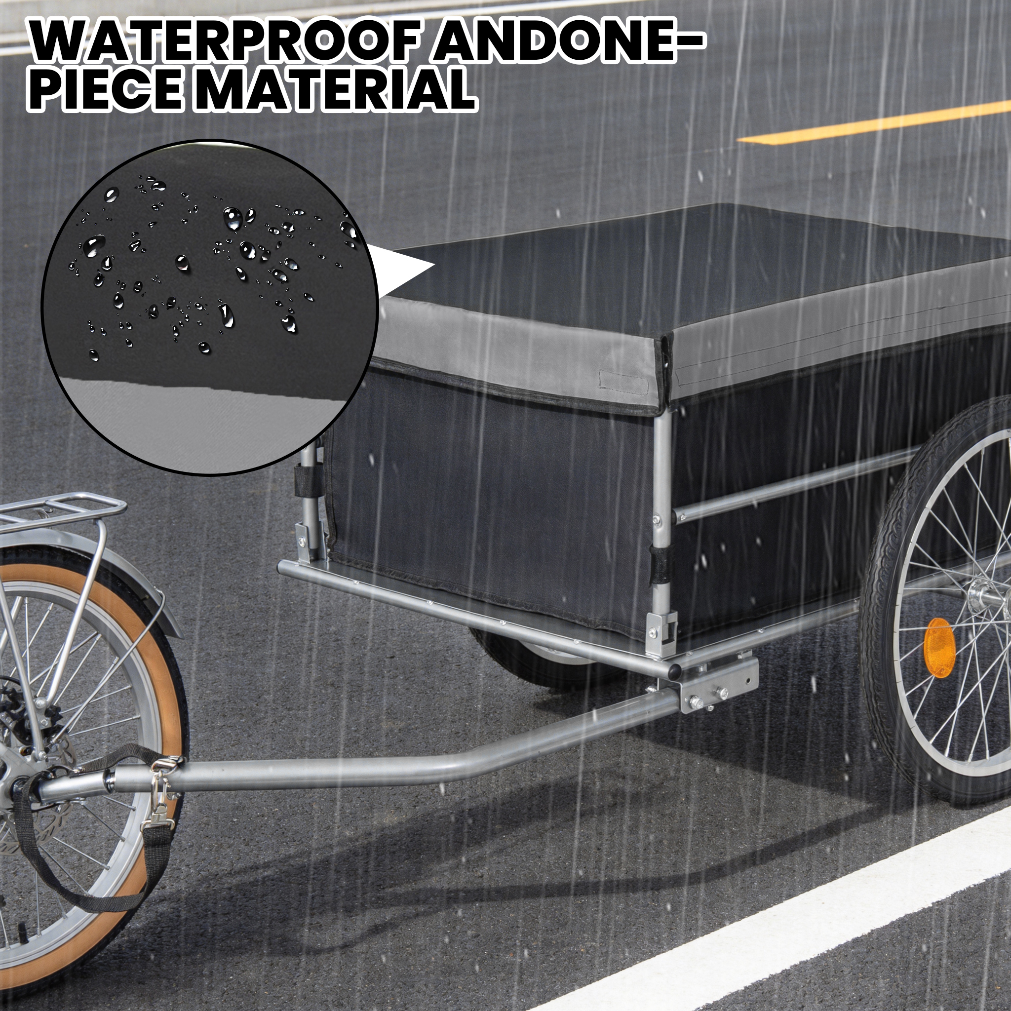 Foldable Bike Cargo Trailer With Removable Cover