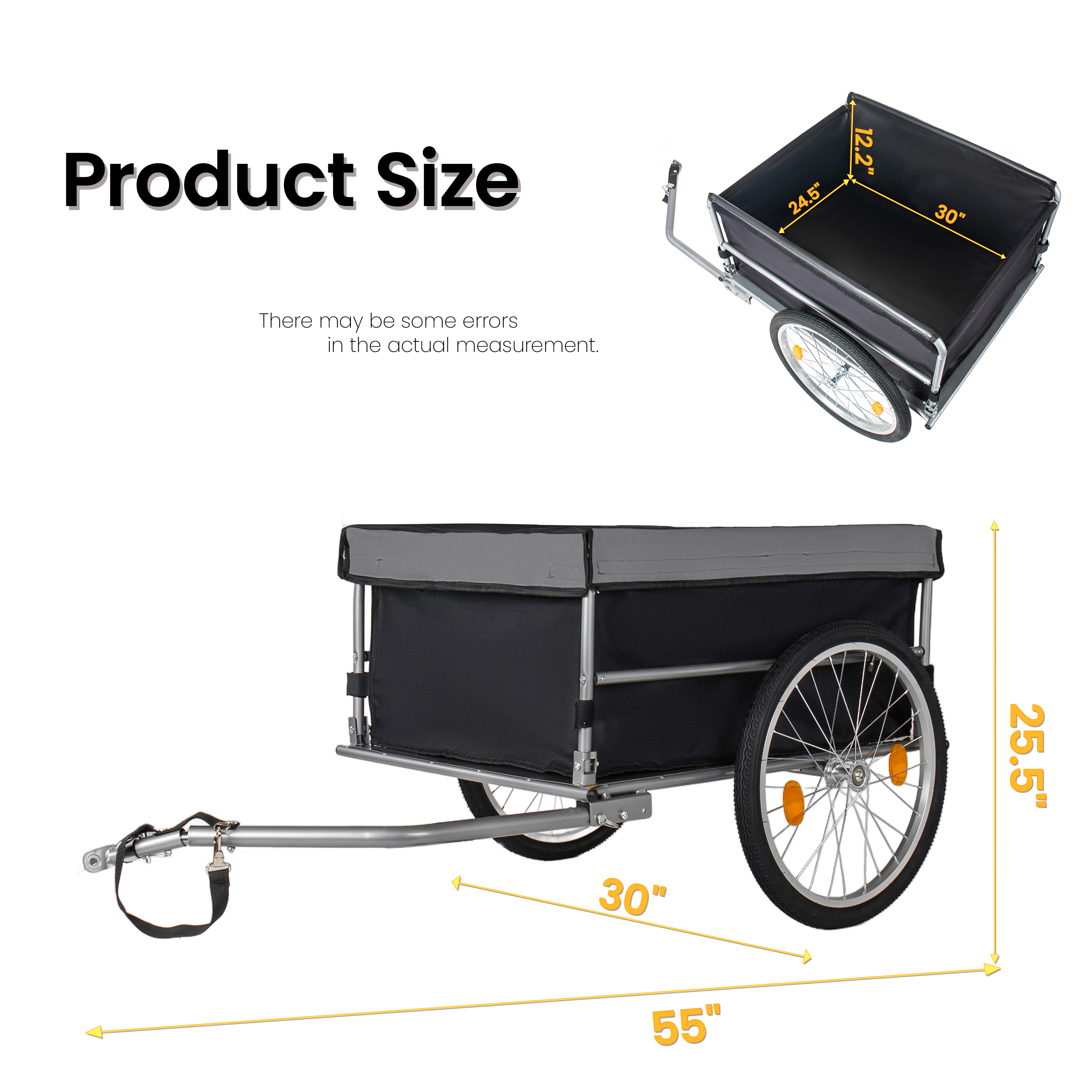 Foldable Bike Cargo Trailer With Removable Cover