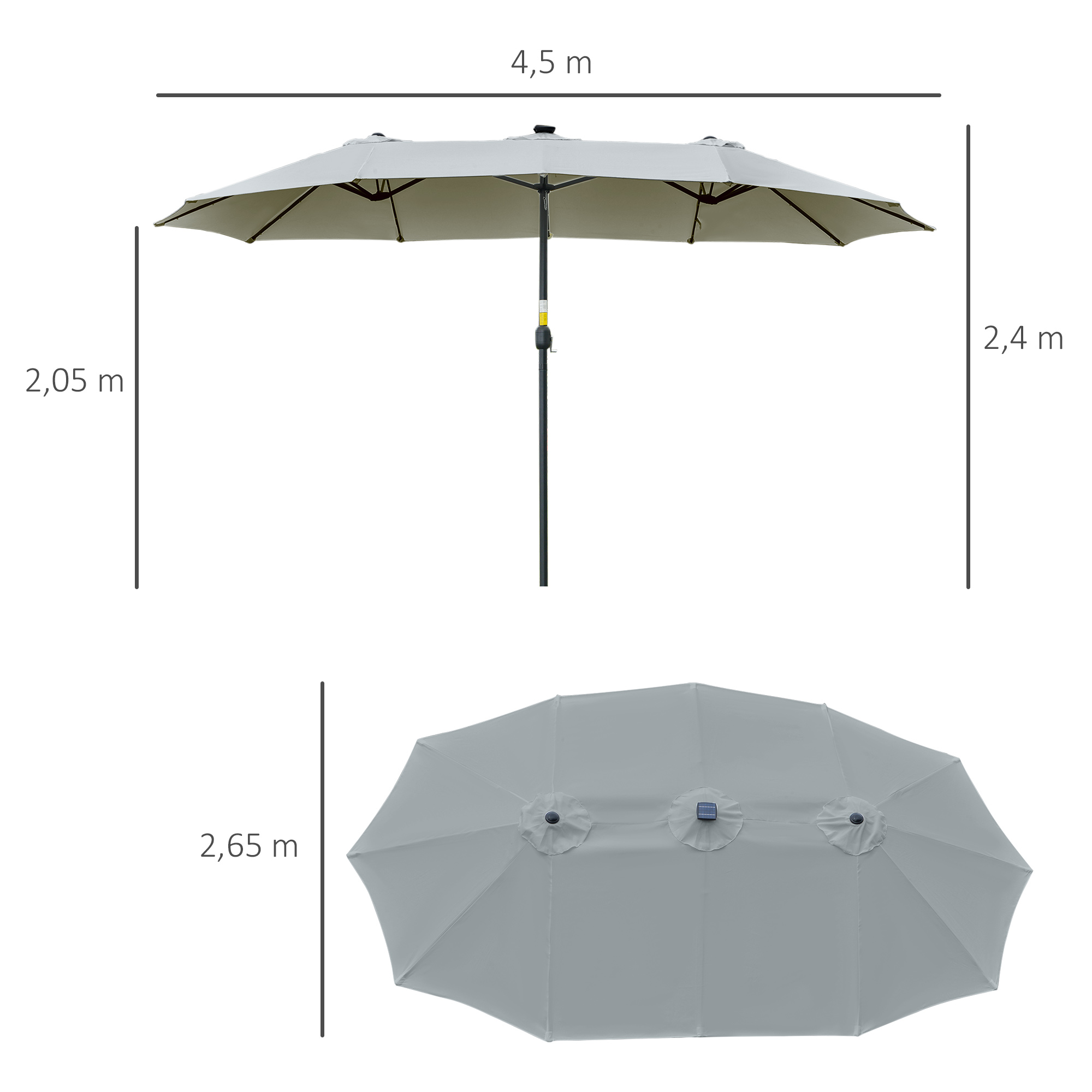 LED Solar Sonnenschirm Gartenschirm