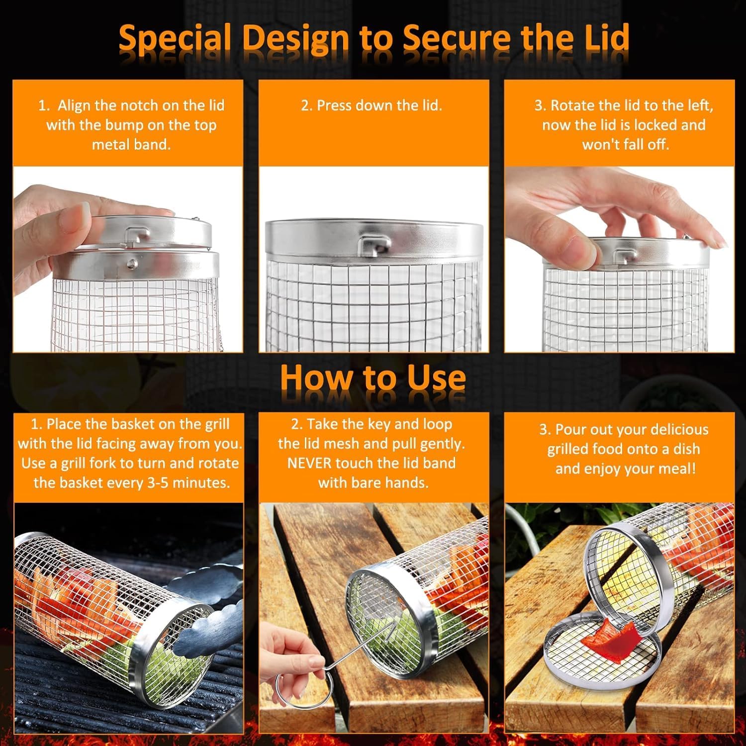Stainless Steel Grill Basket