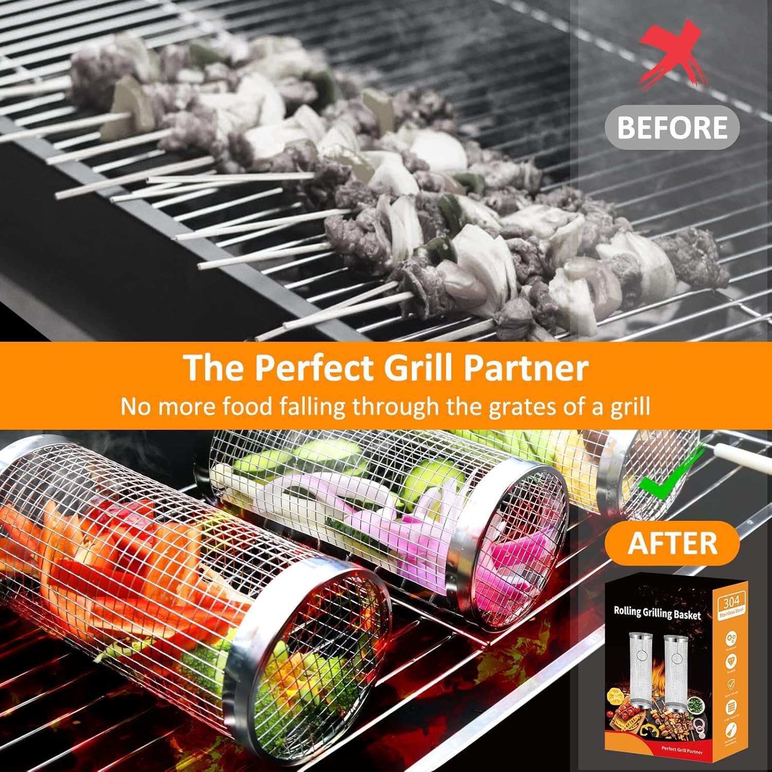 Stainless Steel Grill Basket