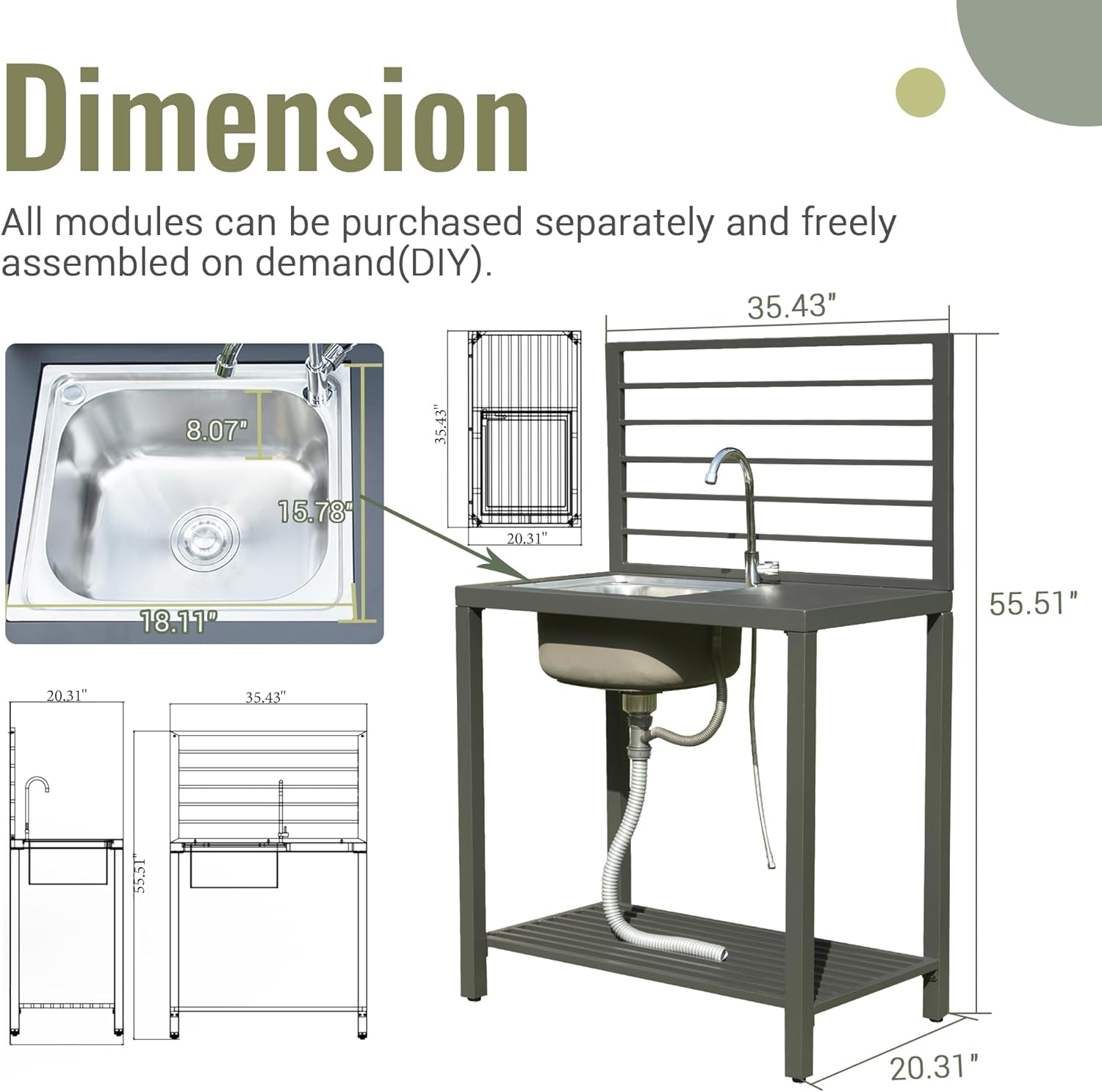 Outdoor Kitchen Island Aluminum