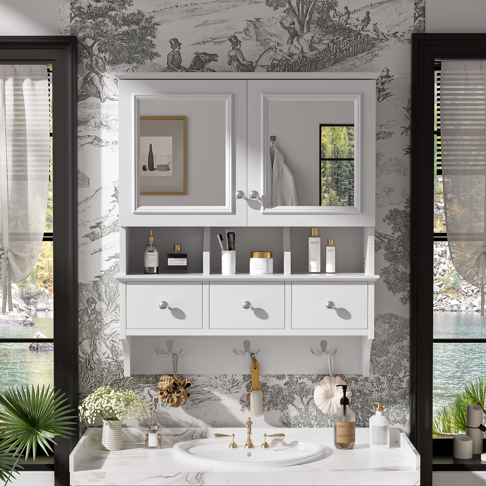 Bathroom Mirror Cabinet 24-inch