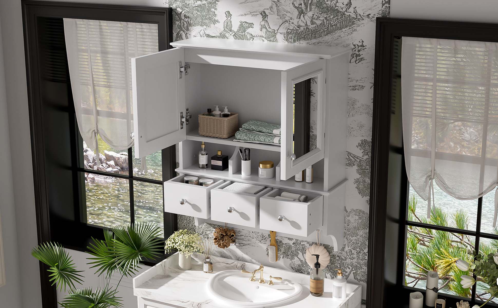 Bathroom Mirror Cabinet 24-inch