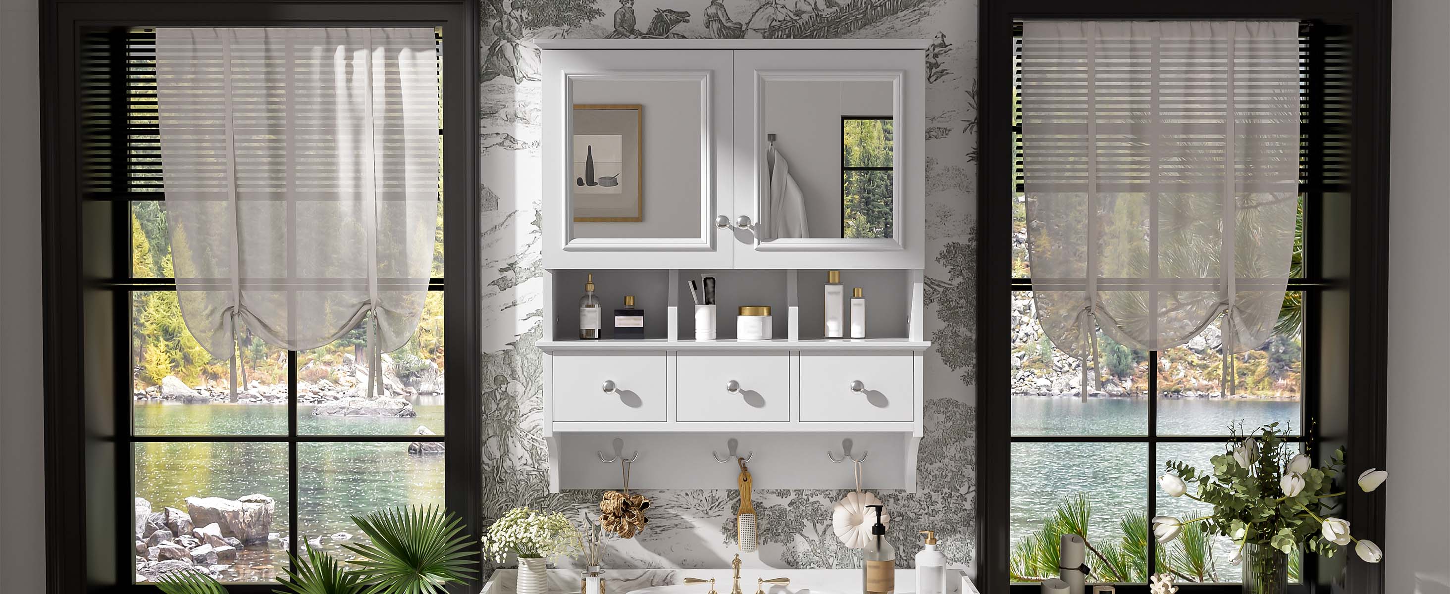 Bathroom Mirror Cabinet 24-inch