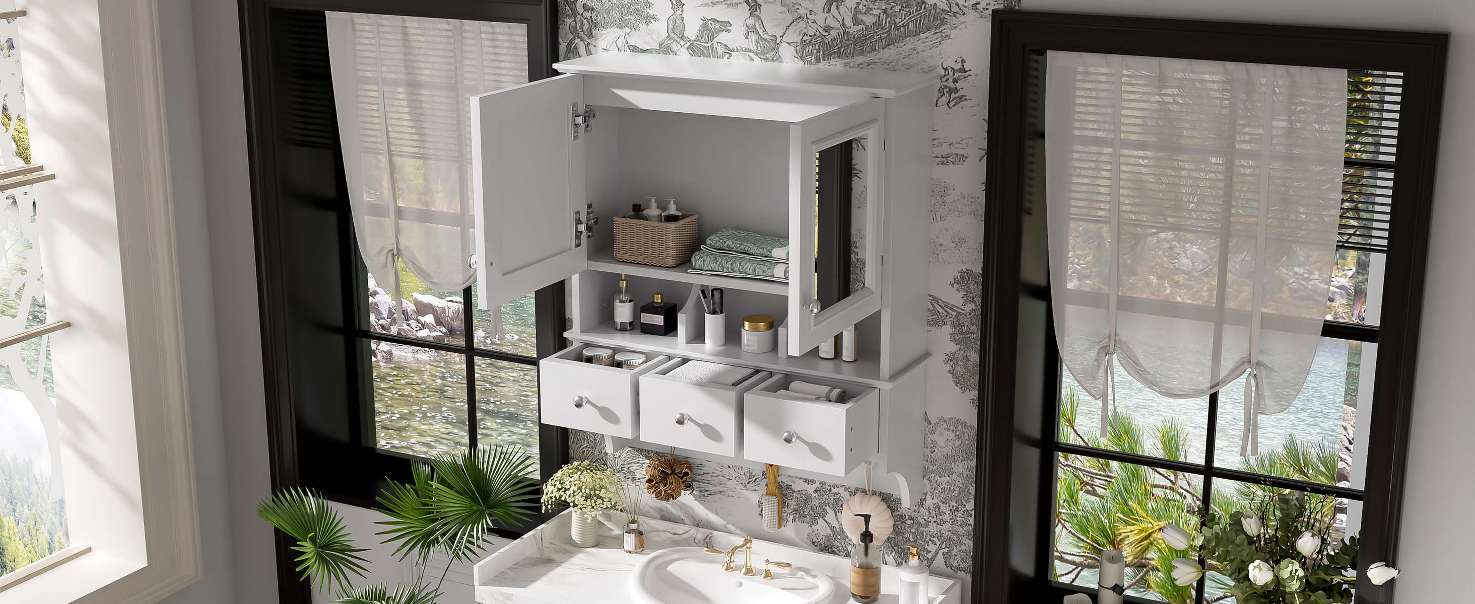Bathroom Mirror Cabinet 24-inch
